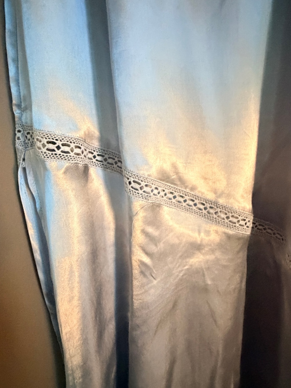 1. State Silver Satin Lace-Trim Chemise - Picture 4 of 6